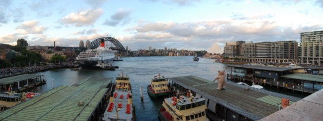 Wide Angle of the Cove, with The Rocks on the left, Sydney Opera House on the right.