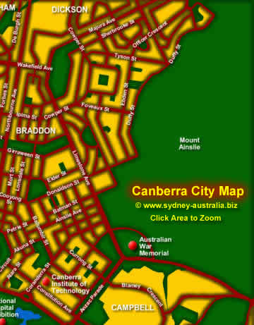 Canberra City Map - North East - Click to Zoom