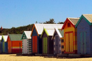 Multicoloured Huts on the Beach at Brighton