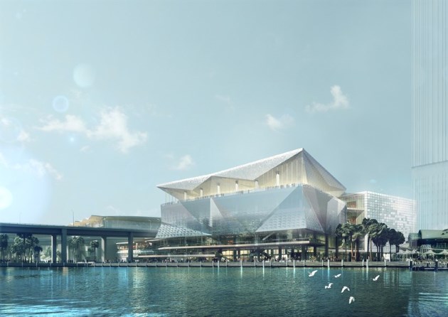 The New ICC Sydney Centre at Darling Harbour. Photos Credit: HASSELL + Populous