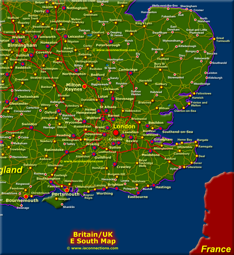 South East of England Map - Click to Zoom Out