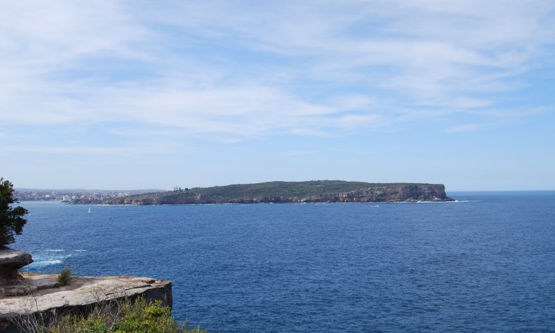 View of the Entrance to Sydney Harbour with Manly to the left in the Distance.