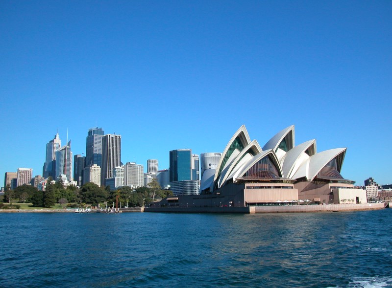 The Sydney Opera House as seen from the Manly Ferry