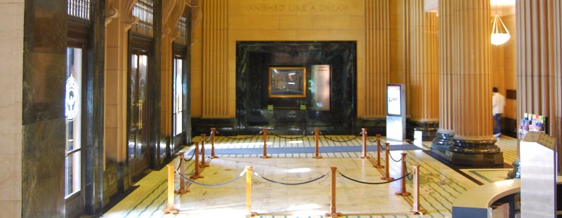 Front Entrance to Mitchell Library and an early large Floor Map of Australia (Dutch)