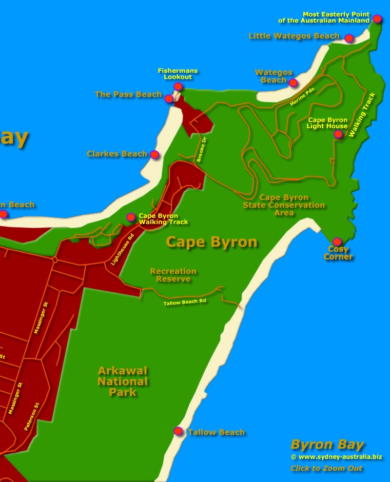 Byron Bay East Map