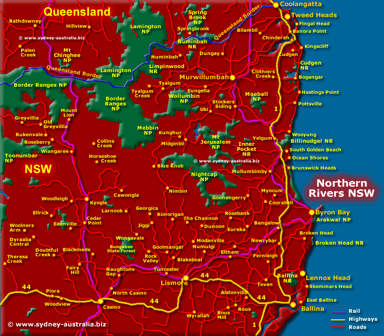 Map of the NSW Northern Rivers - Click to see More Information