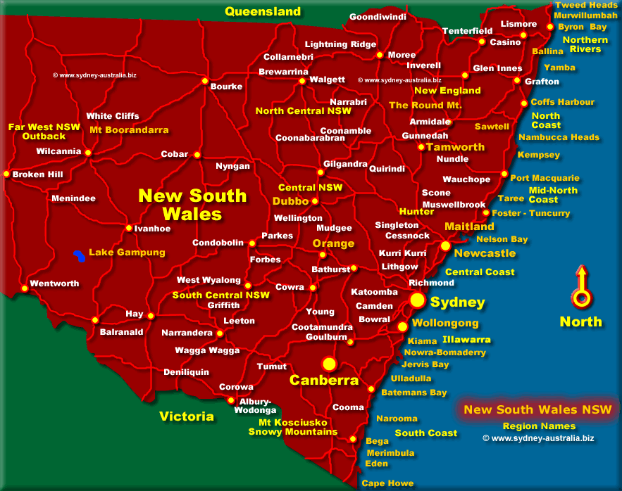 Map of New South Wales - Click to see More Information