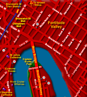 Map of Hotels in Brisbane Central North West - Click to Zoom