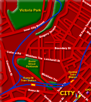 Map of Brisbane CBD North East - Click to Zoom