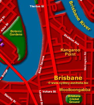 Map of Brisbane Central South East - Click to Zoom
