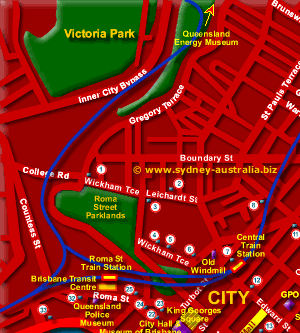 Brisbane Hotel Map North East - Click to Zoom
