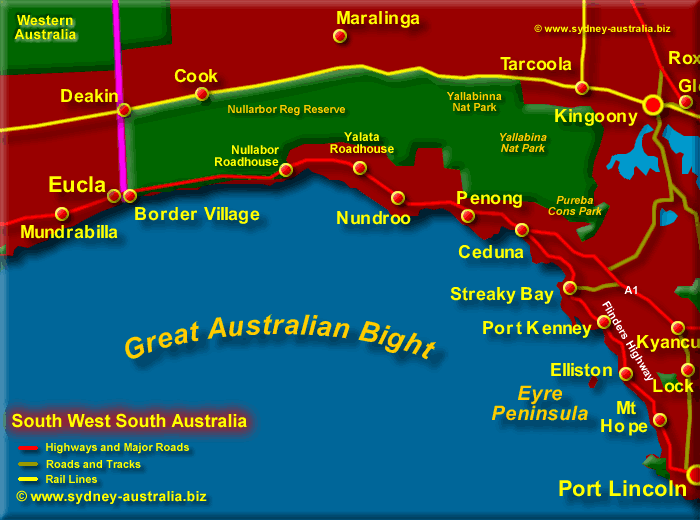 Map of South Australia South West - Click to Zoom Out
