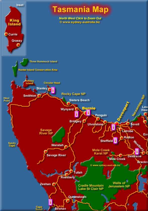 North West Tasmania - Click to Zoom Out