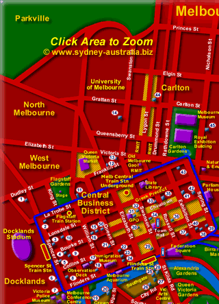 Map of Melbourne City Hotels North West