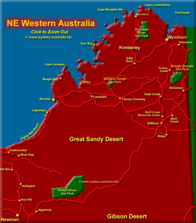 Click to Zoom Out to Western Australia Map