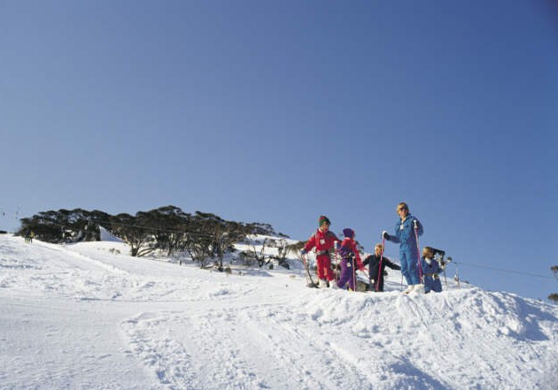 Young Skiers on the snow slopes