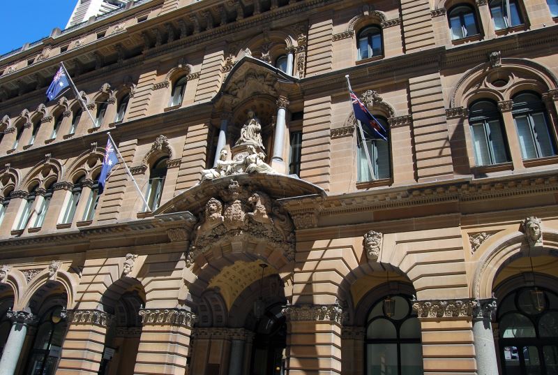 Yellow Sandstone in Sydney’s Main Buildings; The General Post Office (GPO) Facade, now occupied by the Hotel Westin