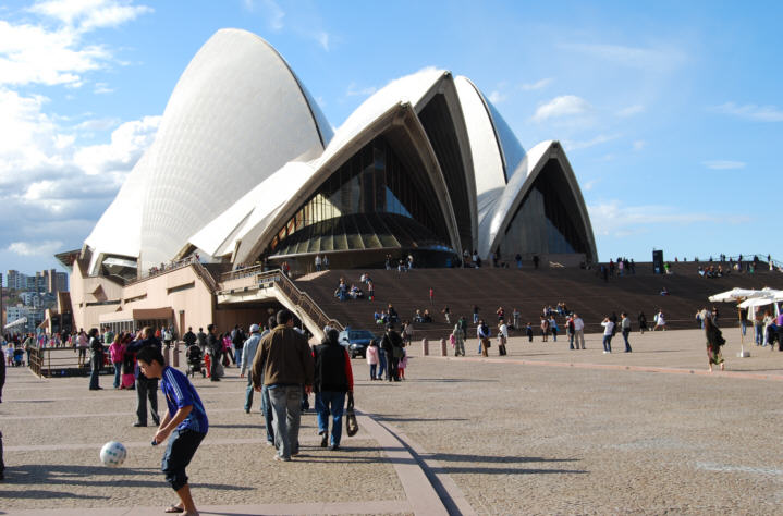 People enjoying the Sydney Opera House Grounds