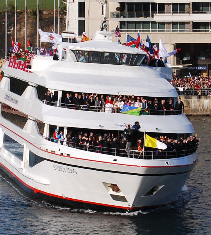 Thousands of people got a great view of the Pope on beautiful Sydney Harbour