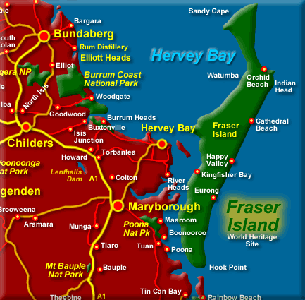 World Heritage Area: Fraser Island Map