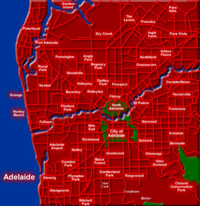 Inner City and Surrounds Map Adelaide