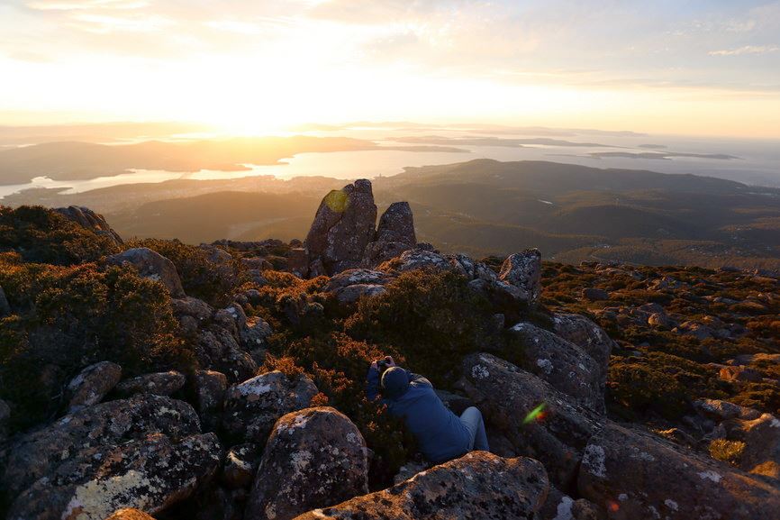 Mount Wellington at sunrise. Credit Tourism Australia, Photographer: Graham Freeman