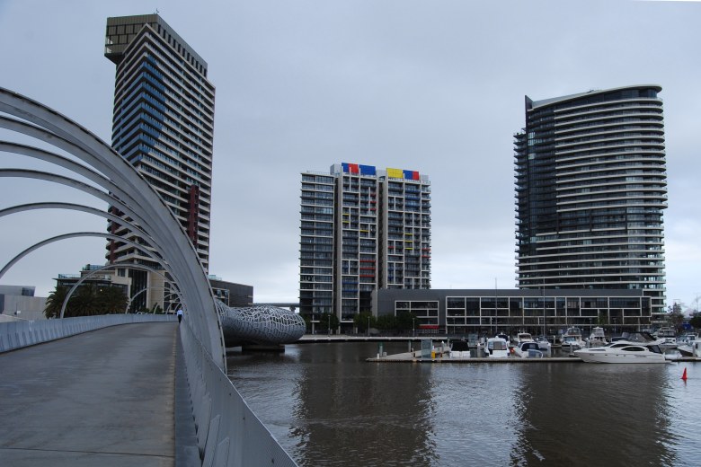 Webb Bridge for Pedestrians at the Docklands, Melbourne Australia.