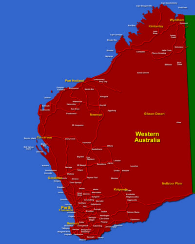 Map of Western Australia - Click to Zoom